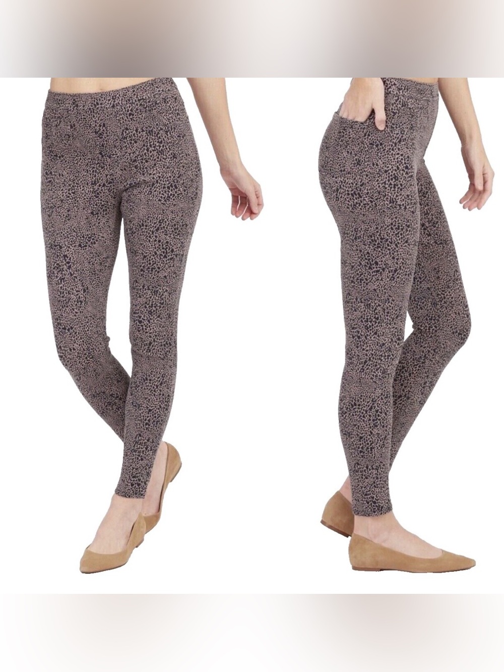 SPANX Women's Knit Jean-ish Ankle Length
Leggings Desert Dot Size XL